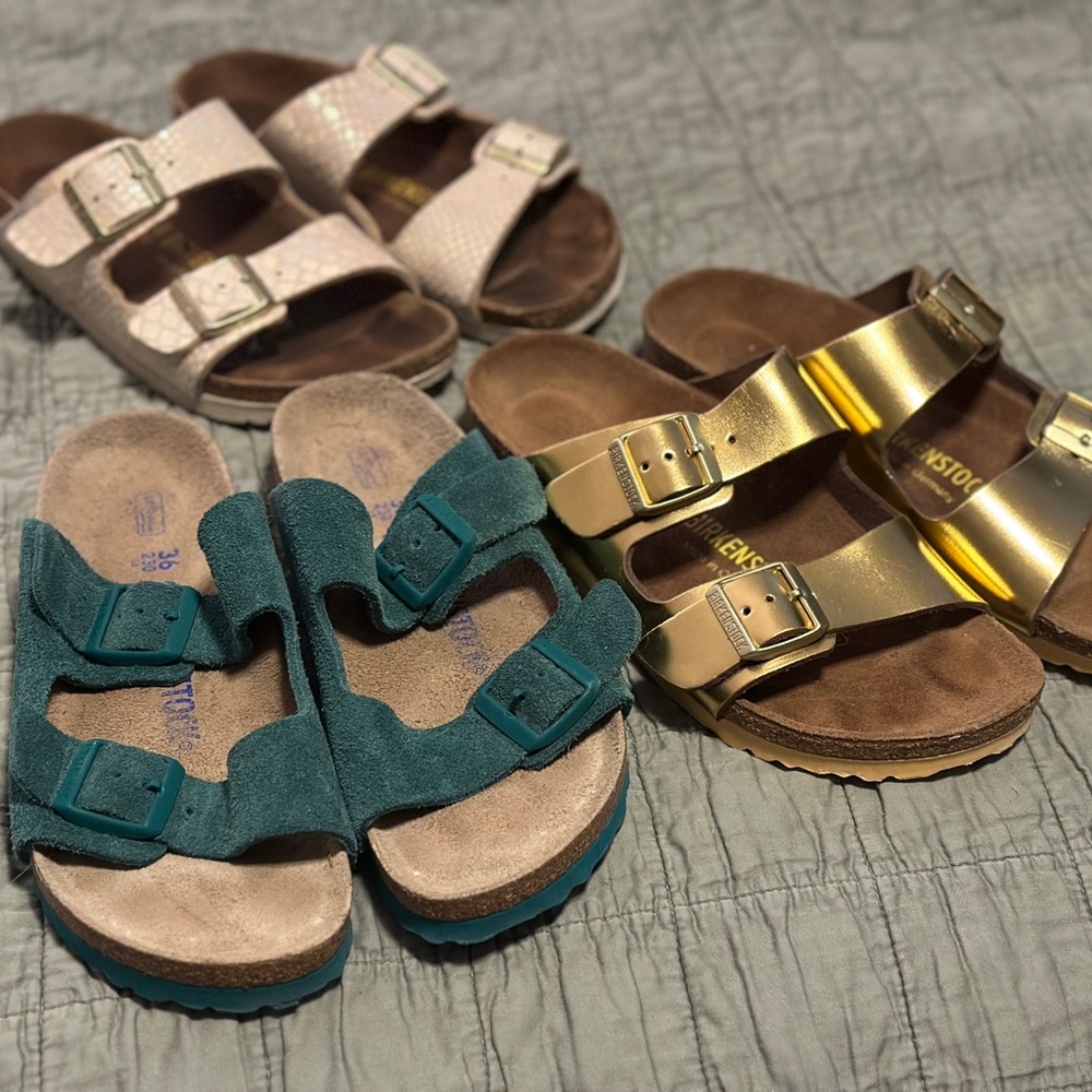 Lot of 3 Birkenstock sandals